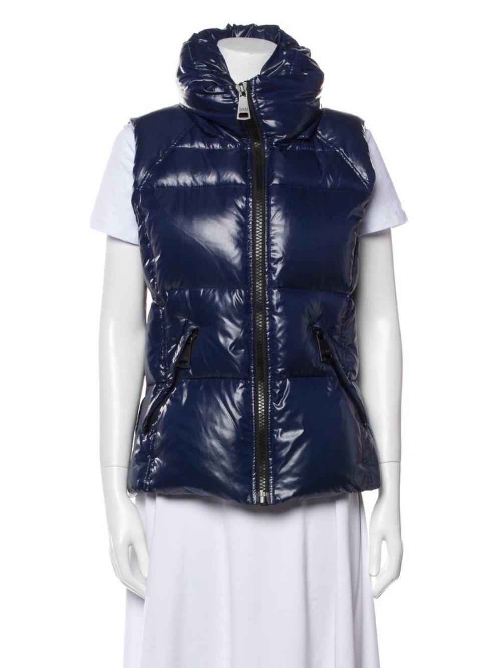 SAM New York Navy Goose Down (80%) and Feather (20%) Puffer Vest